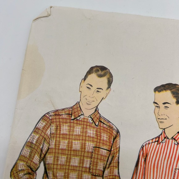 McCalls Vintage 1950's Pattern #3807 Men's Sport Shirt Size S 14-14.5 HTF RARE - Picture 2 of 6